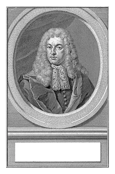 ニコラス コルネリスの肖像画 ウィッセン ジェイコブHoubraken ヘンドリック ポトホーフェンの後 ミシエル ファン ムッシャーの後 1749年 — ストック写真