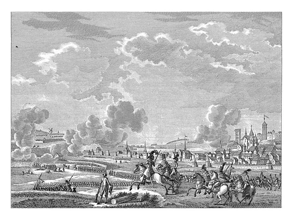 ジェマップの戦い 1792年 ライニエ ビンセル ジャック フランソワ ジョセフ スヴェーチ 1801年 フランス革命軍の勝利によりヘナウトでのジェマップの戦い — ストック写真