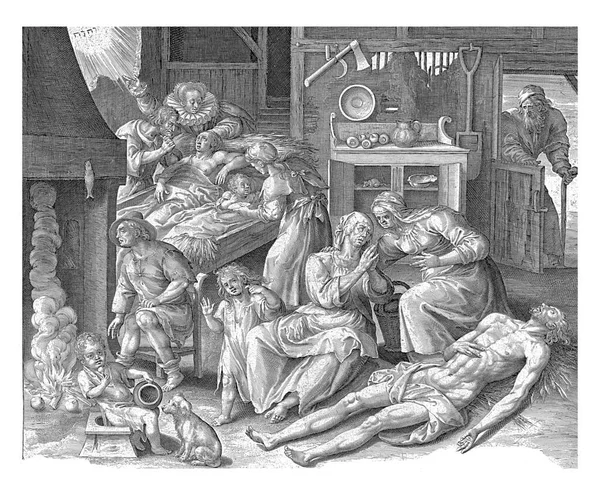 Ett Sorgehus Nicolaes Bruyn Efter Maerten Vos 1581 1656 Representation — Stockfoto