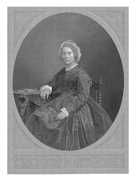 ボワゼバンの肖像 ニコルズ フリードリヒ ヴィルヘルム ブルマイスター 1855年 1915年エマ ボワゼバンの楕円形の枠の肖像 ニコルズ エドュード — ストック写真