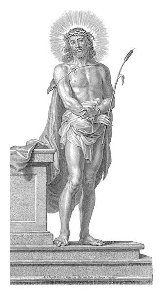 Christus Met Doornenkroon Ecce Homo Schelte Adamsz Bolswert Naar Abraham — Stockfoto