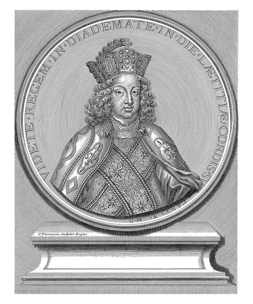 József Koronás Császár Portréja Medálon Simon Thomassin 1665 1733 — Stock Fotó
