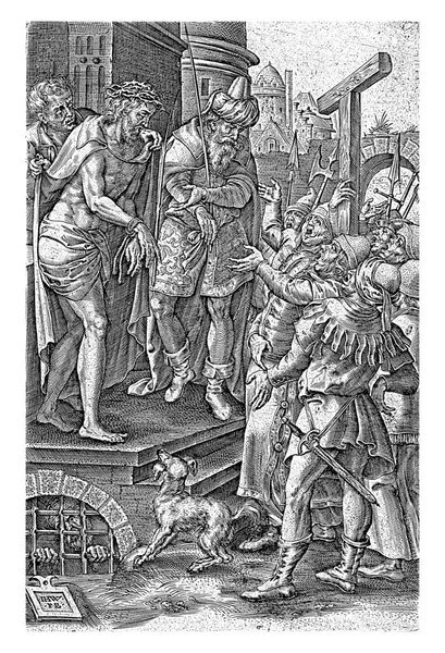 Chrystus Pokazany Ludziom Johannes Wierix Pieter Van Der Borcht 1581 — Zdjęcie stockowe