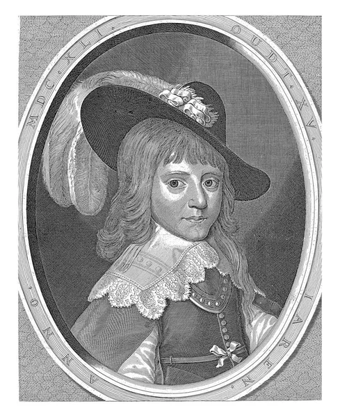 威廉二世的肖像呈椭圆形 边缘刻有字母 他的名字在底边 — 图库照片