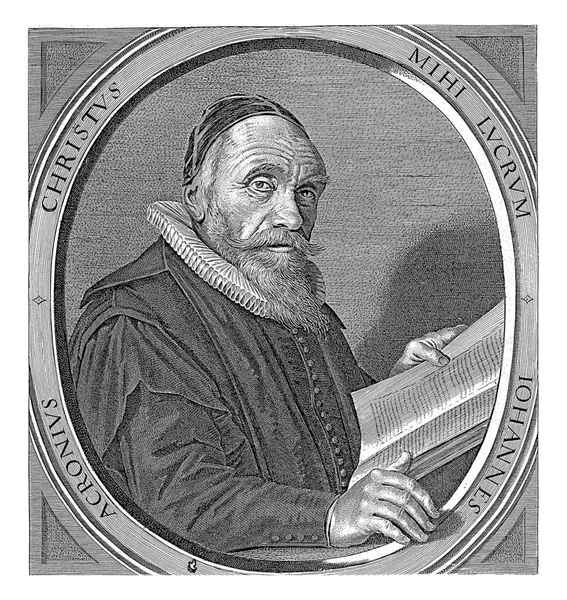 ヨハネス アクロニウスの肖像 ファン ヴェルデ 1627年フランス ハルスの後62歳の神学者で説教者のヨハネス アクロニウスの肖像 — ストック写真