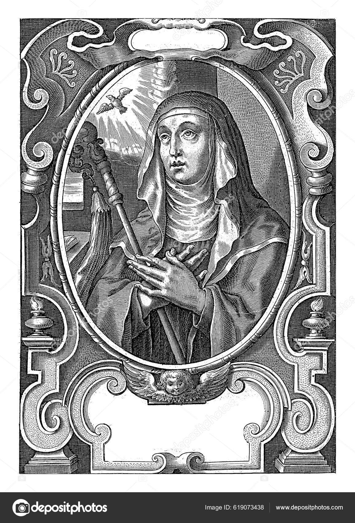Saint Scholastica of Nursia Colored Vector Illustration 16775952 Vector Art  at Vecteezy