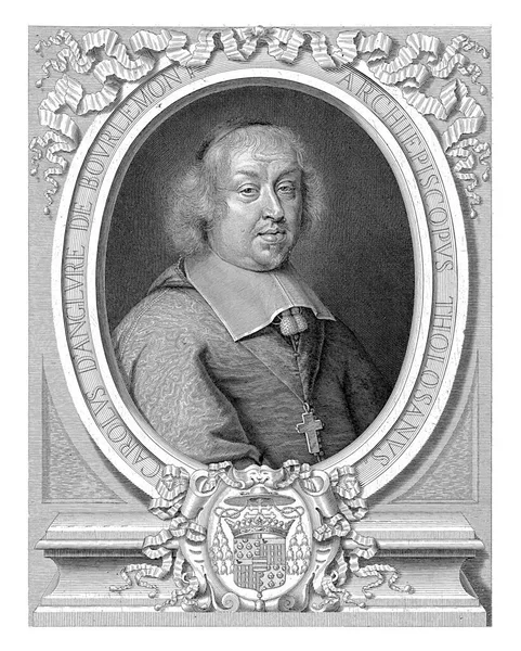 Portrait Archevêque Charles François Anglure Bourlemont Porte Une Calotte Crânienne — Photo