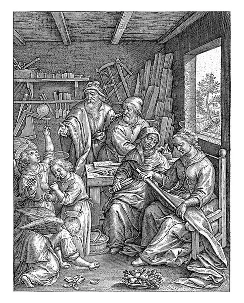 Krisztus Gyermek Szappanbuborékok Fújása Hieronymus Wierix 1563 1619 Előtt Egy — Stock Fotó