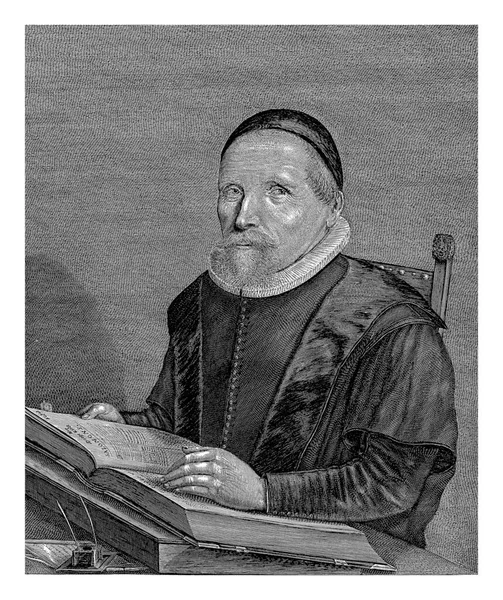 Portret Pastora Amsterdamu Jacobusa Hollebeeka Wieku Lat — Zdjęcie stockowe