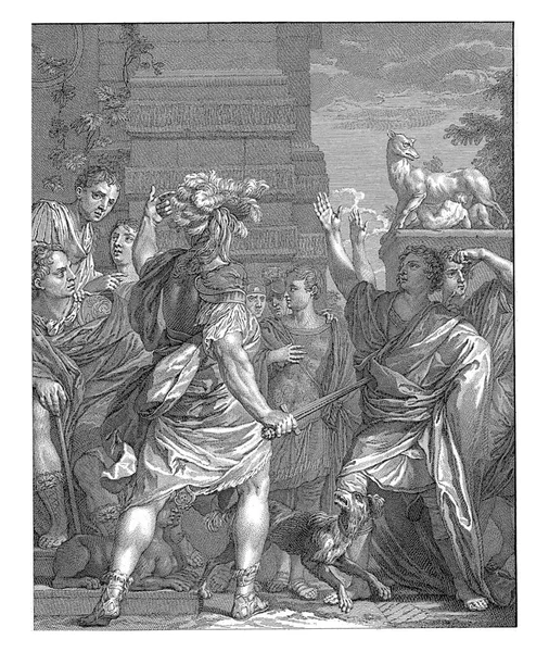 Roman Scene Scipio Claude Duflos Gerard Lairesse Nicolaas Verkolje 1683 — Stock Photo, Image