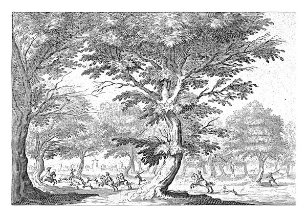 Ландшафт Оленьей Охотой Корнелис Габсбург 1638 1678 Винтажная Зависть — стоковое фото