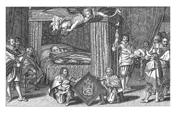 Парад Принца Морица Умершего Апреля 1625 Года Принц Лежит Табличке — стоковое фото