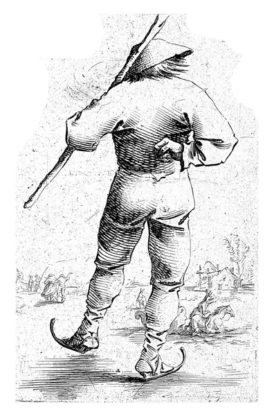 Homme Patinant Derrière Salomon Savery Après Pieter Jansz Quast 1630 — Photo