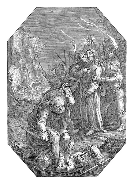 Niewola Chrystusa Cornelis Galle 1586 1650 Judasz Całuje Chrystusa Policzek — Zdjęcie stockowe