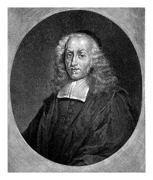 Retrato Del Teólogo Philipp Jacob Spener Pieter Schenk 1670 1713 — Foto de Stock