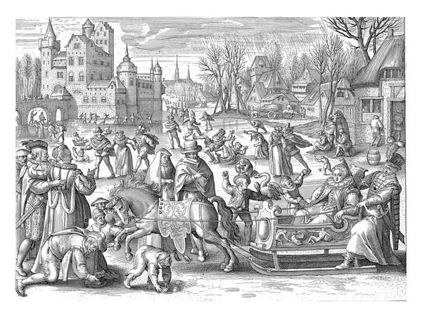Зима Ніколас Брейн Після Maerten Vos 1581 1656 Зимовий Пейзаж — стокове фото