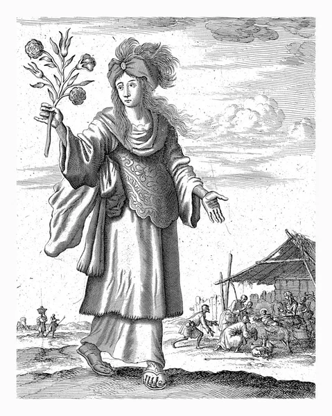 Hellespontic Sibyl Jan Luyken 1684 Hellespontic Sibyl Pozadí Znázorněno Uctívání — Stock fotografie