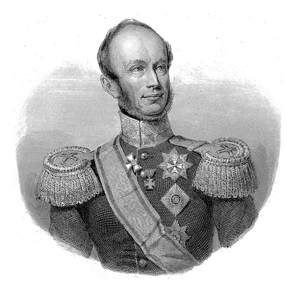 Portrét Viléma Krále Nizozemska Johanna Wilhelma Kaisera Podle Jana Adama — Stock fotografie