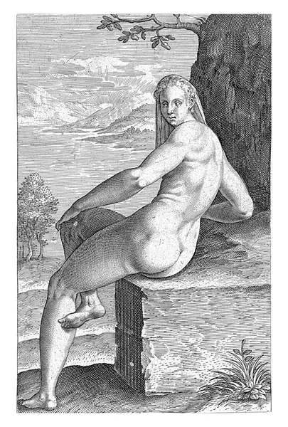 Wassernymphe Padusa Philips Galle 1587 Die Wassernymphe Padusa Der Fluss — Stockfoto