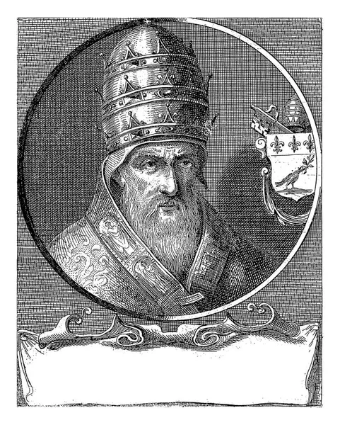 Portrait Pope Innocent Clad Papal Robes Head Adorned Papal Tiara — Stock Photo, Image
