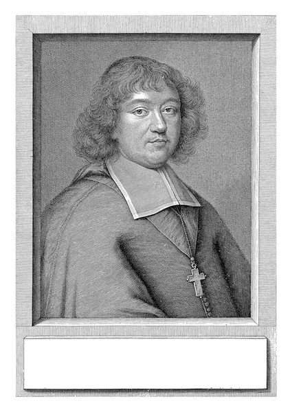 Reims大主教Charles Maurice Tellier的肖像 Pieter Van Schuppen Mignard 1677年 — 图库照片