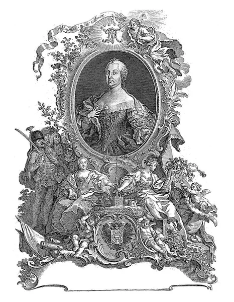 Portrait Maria Theresa Impératrice Germano Romaine Johann Esaias Nilson 1740 — Photo