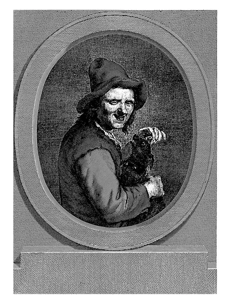 Muž Psem Klíně Pierre Gabriel Langlois Podle Godfrieda Schalckena 1779 — Stock fotografie