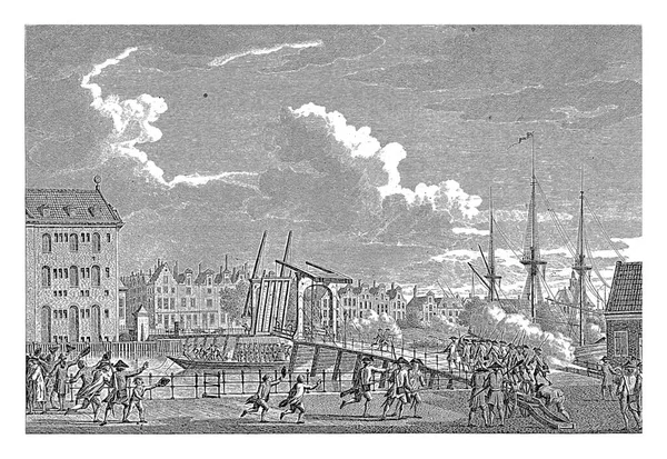 1787年5月30日 武装的阿姆斯特丹市民从叛逆的海洋学家手中占领了卡登堡群岛 — 图库照片