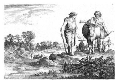 İneğin üzerine eğilen Argus, Merkür 'e doğru bir soru işareti yapıyor..