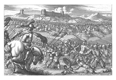The Batavians fight against the Romans on land that has flooded Julius Claudius Civilis. clipart