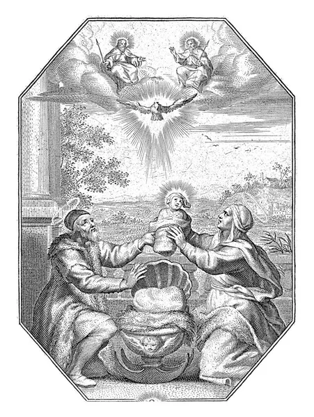 Joachim Und Anna Mit Maria Als Kind Cornelis Galle 1638 — Stockfoto