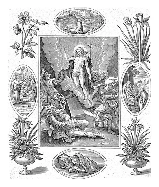 Kristuksen Ylösnousemus Antonie Wierix Maerten Vosin Jälkeen 1582 1586 Kristus — kuvapankkivalokuva