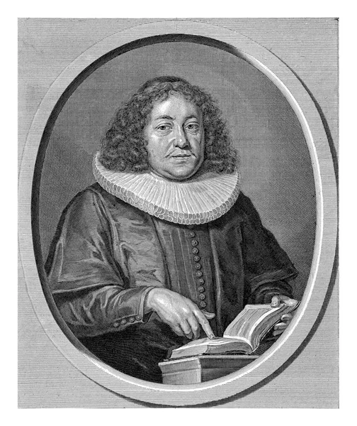 Retrato Moldura Oval Johann Winckler Clérigo Hamburgo Professor Línguas Orientais — Fotografia de Stock