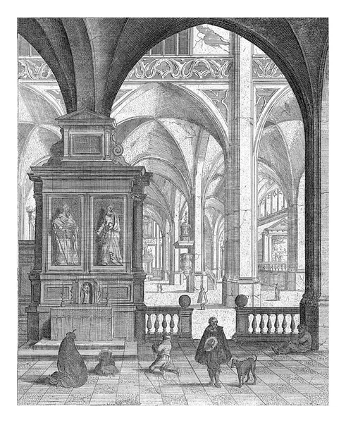 Figuras Interior Una Iglesia Gótica — Foto de Stock