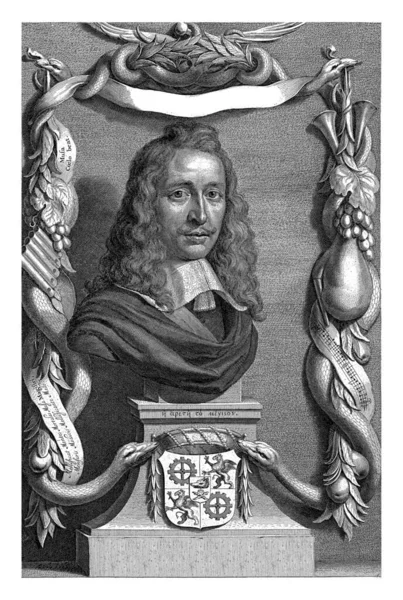 Portret Van Baronet Everard Meyster Borstbeeld Voetstuk Met Zijn Wapen — Stockfoto