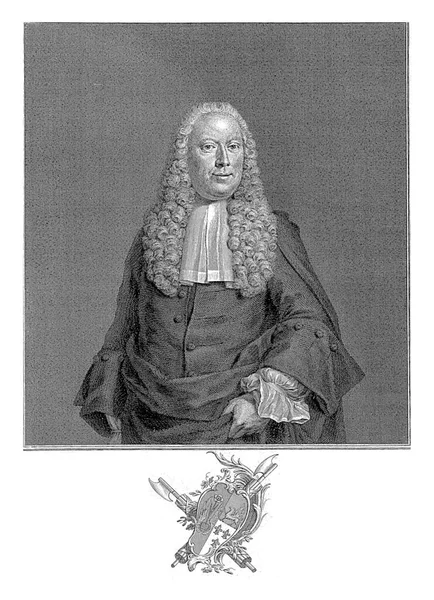 Halve Lengte Portret Van Egbert Vrij Temminck Onder Het Portret — Stockfoto