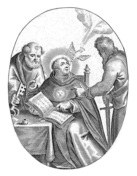 Thomas Von Aquin Mit Petrus Und Paulus Joannes Galle 1848 — Stockfoto