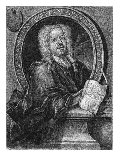 ヤコブ カンポ ワイエルマンの肖像 グルート コーネリス トロスト 1698年 1776年48歳の画家で作家のジェイコブ カンポ ワイエルマン — ストック写真