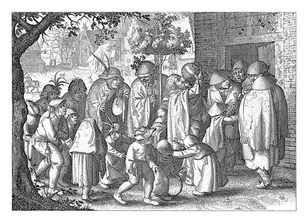 Procissão Leprosos Numa Aldeia Claes Jansz Visscher 1640 1670 Procissão — Fotografia de Stock