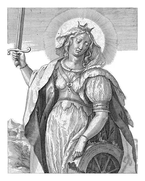 Santa Catarina Alexandria Antonie Wierix Após Hieronymus Wierix 1565 Antes — Fotografia de Stock