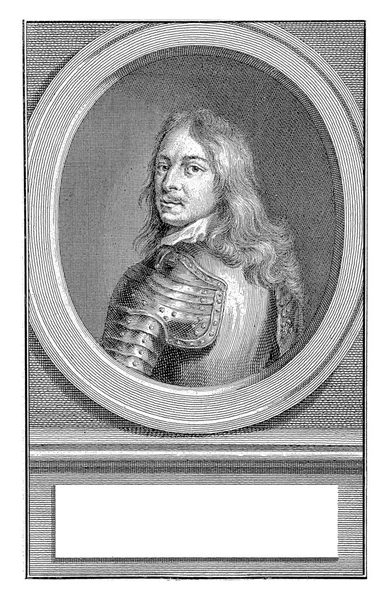 バックから見て 楕円形で 彼の左肩の上に見て ヘンリーCasimir Iの左にバスト 肖像画はオランダ語で3行で彼の名前が書かれている台座の上にあります — ストック写真