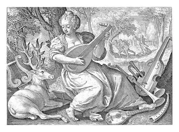 Чуттєве Слухання Ніколас Брюн Після Maerten Vos 1581 1656 Жінка — стокове фото
