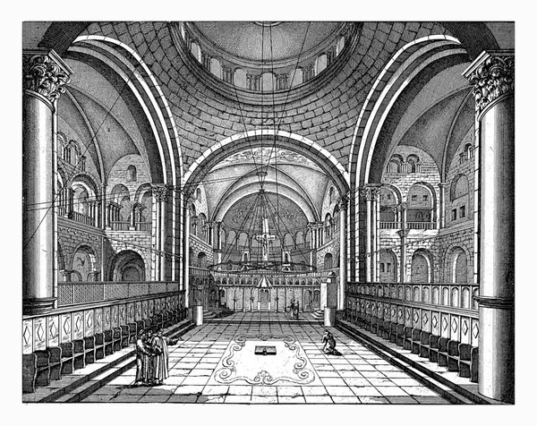 Choeur Église Saint Sépulcre Jérusalem Jan Luyken 1698 Imprimé Numéroté — Photo