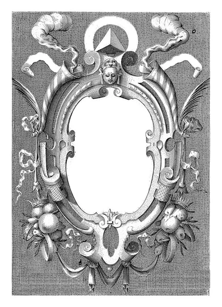 Cartouche Εντός Του Οποίου Τίτλος Ένα Όριο Φρούτων Και Δύο — Φωτογραφία Αρχείου