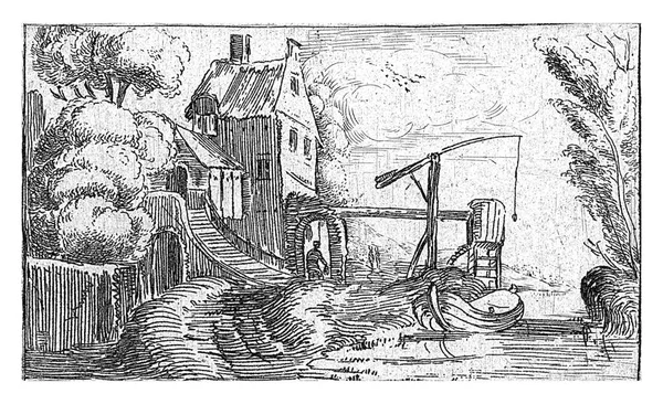 House Factory Canal Esaias Van Velde Rejected Attribution 1613 1617 — Stock Photo, Image