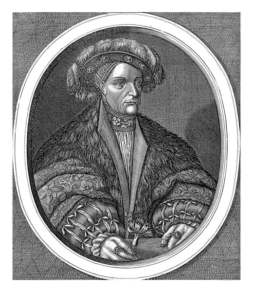 Retrato Karel Van Egmond Duque Gelre Conde Zutphen Marco Ovalado — Foto de Stock
