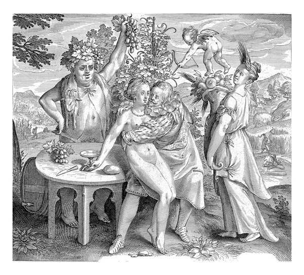 Erkek Sevgiyi Besler Burada Kadın Kişileştirme Venüs Temsil Eder Şarap — Stok fotoğraf
