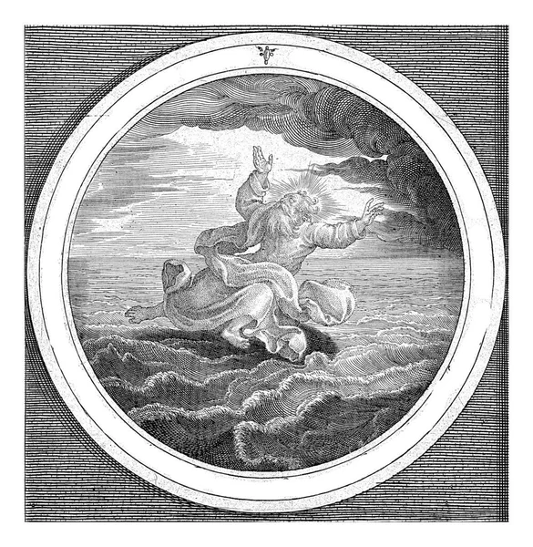 하느님께서 바다에 Maerten Vos 다음으로 분리하시다 1581 1656 바다에 분리하시다 — 스톡 사진