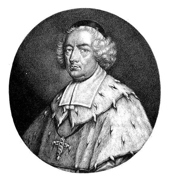 约翰八世雨果 奥尔斯贝克大公特里尔大主教他穿着一件饰有紫红色饰物的斗篷 脖子上戴着一个十字架 — 图库照片