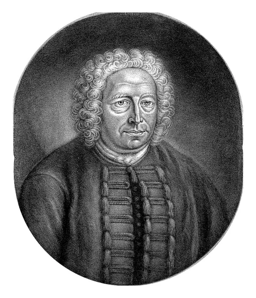 Portrait Pastor Johannes Rademaker Johannes Van Vilsteren 1745 Vintage Engraved — Stock Photo, Image